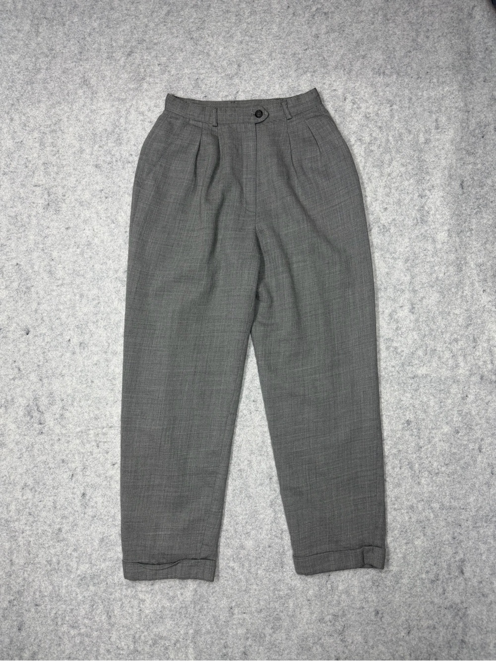 Lauren Ralph Lauren Vintage Gray 100% Pure Wool Pleated Trousers Pants Petite 6P
